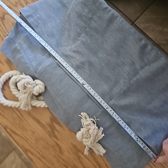 MALIRONI Extra Large Chambray Canvas Zip Top Tote Market Bag Beach Bag 44L - Picture 10 of 13